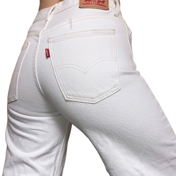 White Wide Leg Levis - Picture 1 of 8